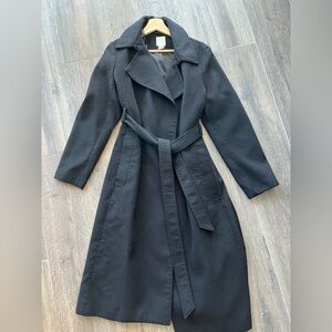 H&M Black Winter Coat, Size M, Midi
